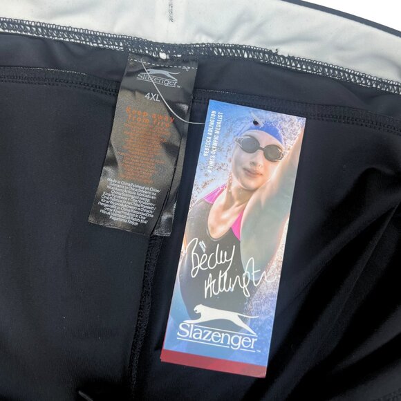 Slazenger Men's Swim Boxer Shorts – Black/White – Size 4XL - Picture 5 of 5